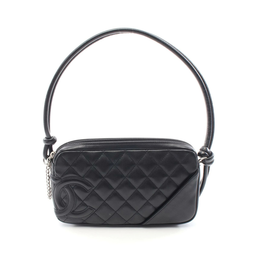 Chanel Cambon Handbag Lambskin Leather Black